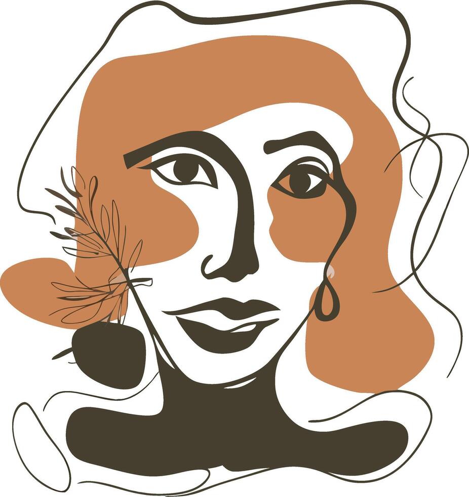 Minimalist large-face illustration art vector