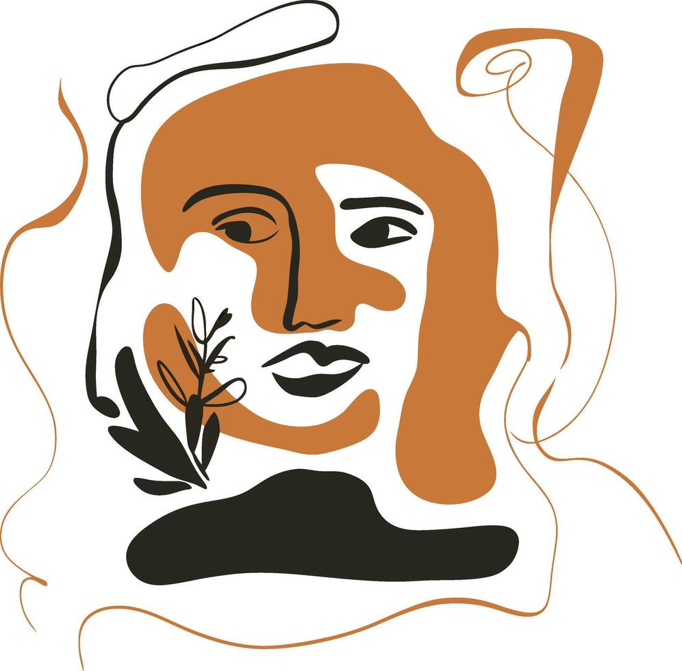 Minimalist large-face illustration art vector