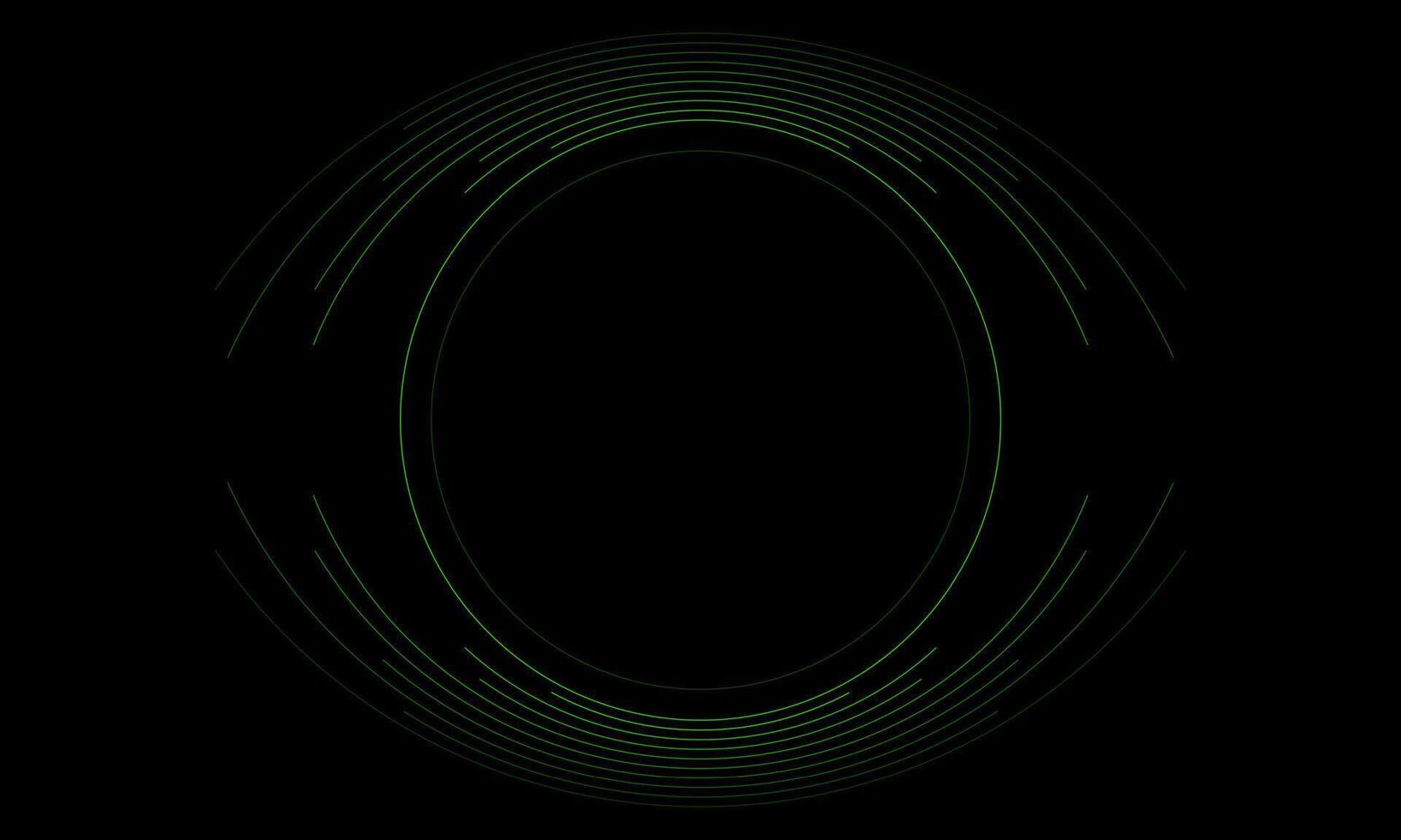 Black green circular minimal lines abstract futuristic tech background vector