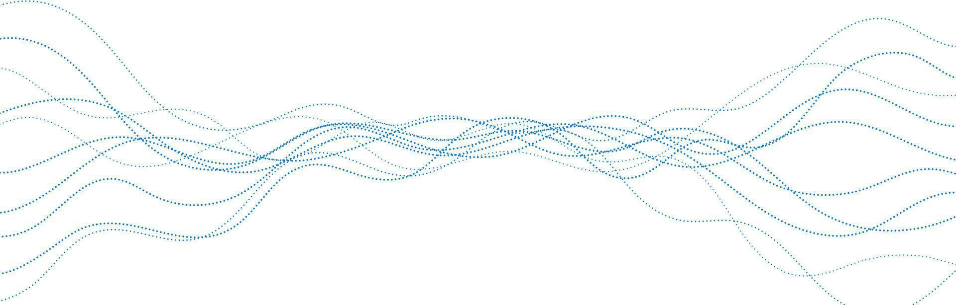 Sci-fi abstract minimal background with dotted curved wavy lines vector