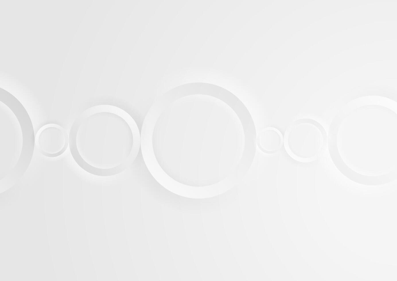White grey geometric tech background with glossy circles vector