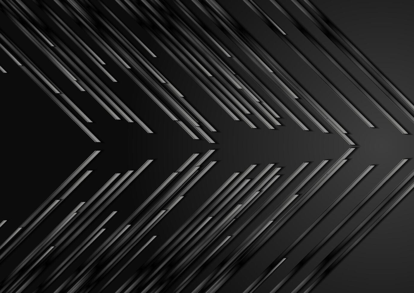 Black glossy arrows abstract tech geometric background vector