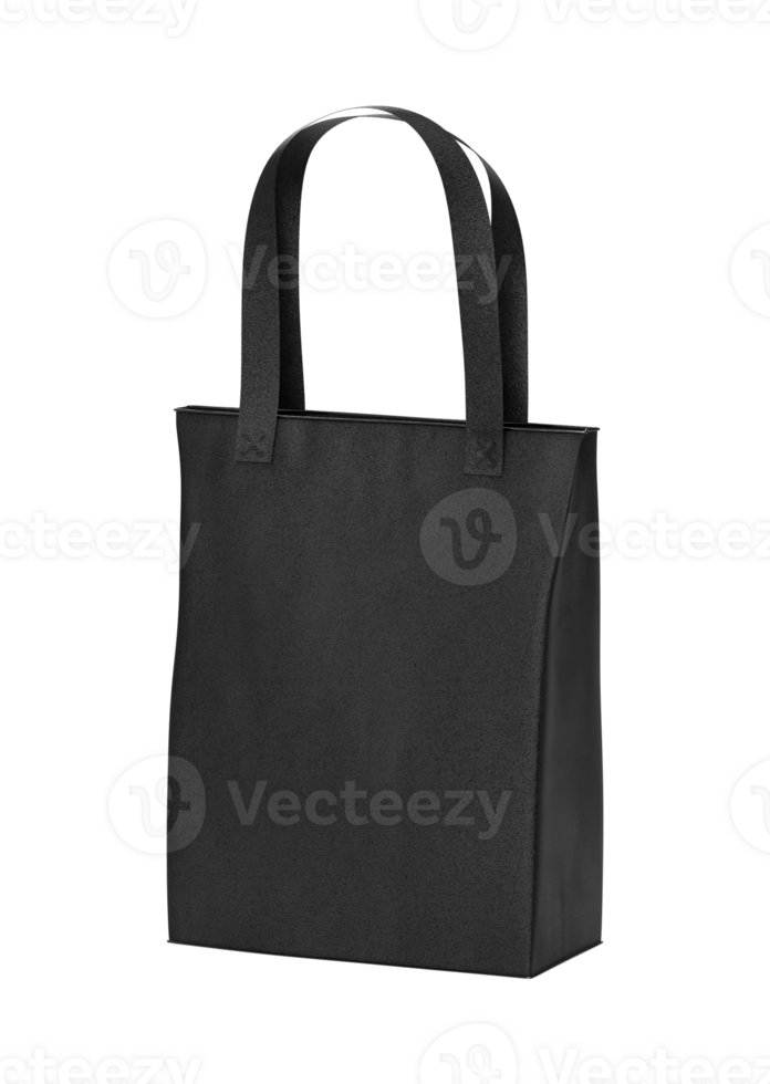 Black tote bag with handle png