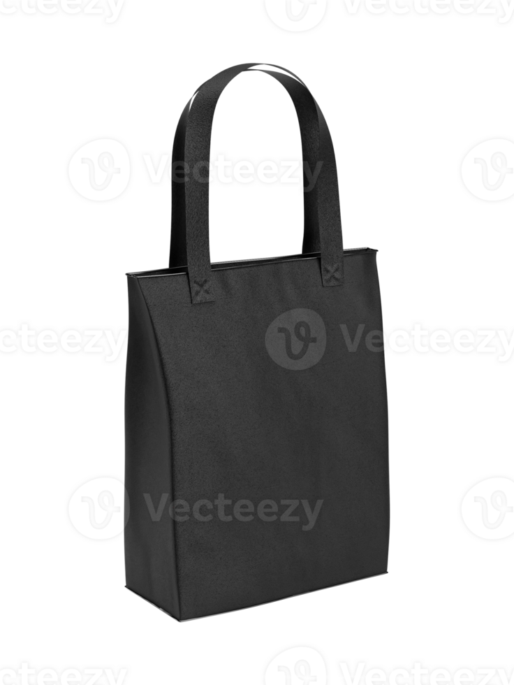 Black tote bag with handle png
