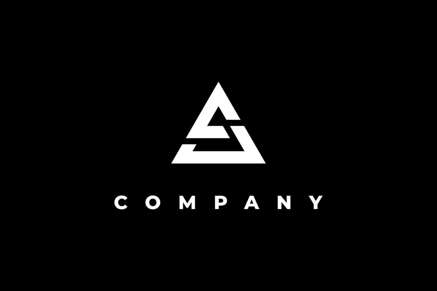 letter a s j pyramid monogram logo vector