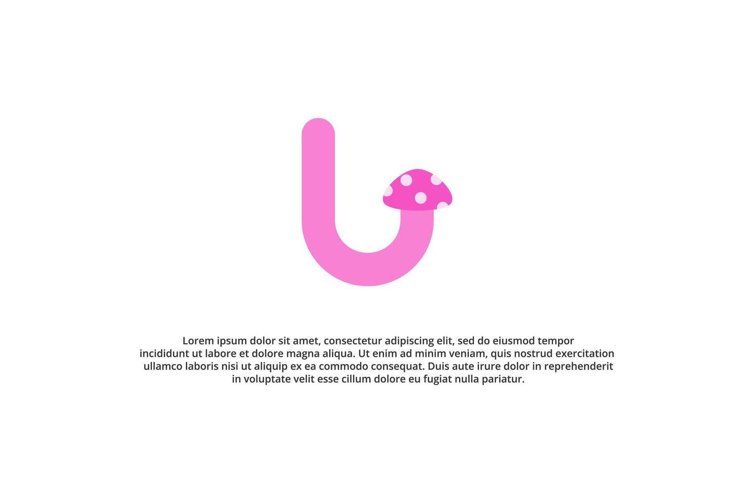 letter u masroom minimal logo vector