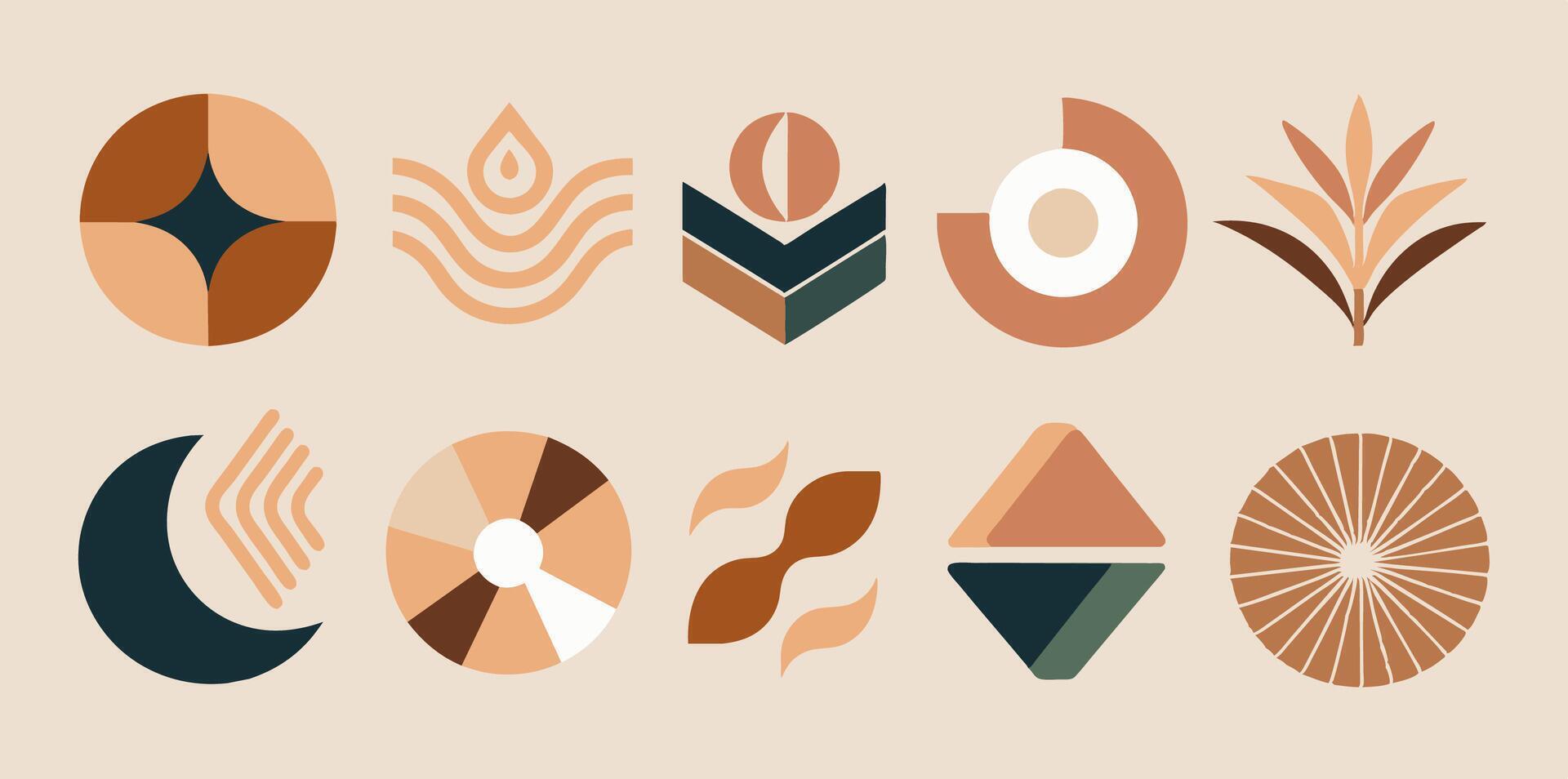Set with diverse images representing various themes or subjects vector