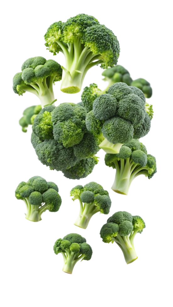 Flying Fresh Broccoli Vegetables Image png