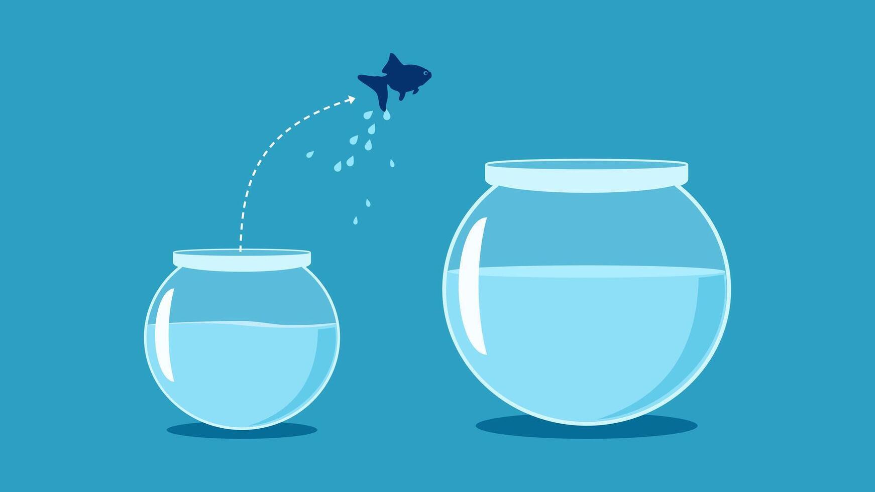 a fish jumping out of a fish bowl vector