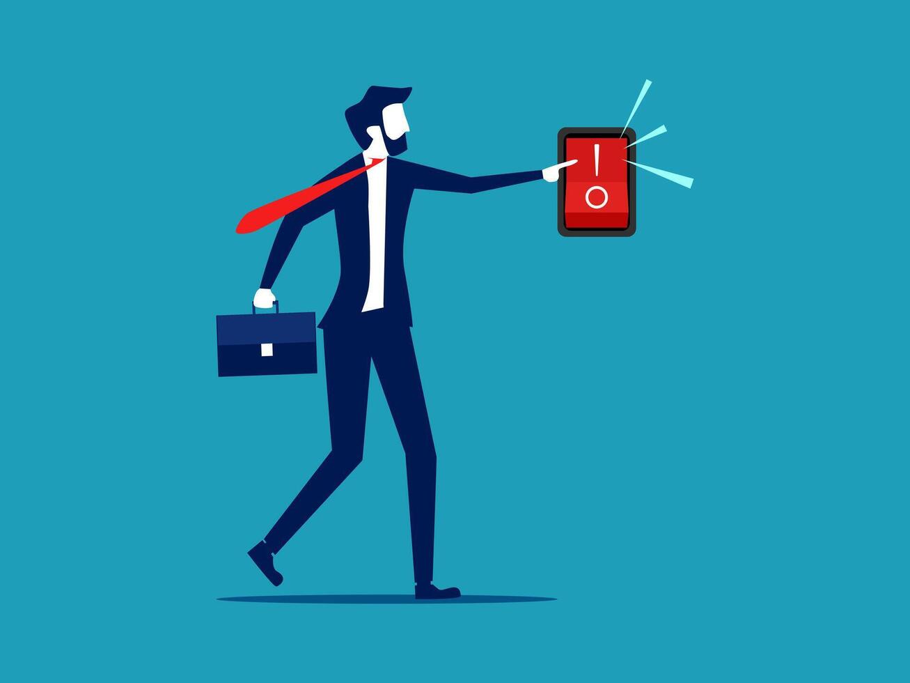 businessman with switch on and off vector