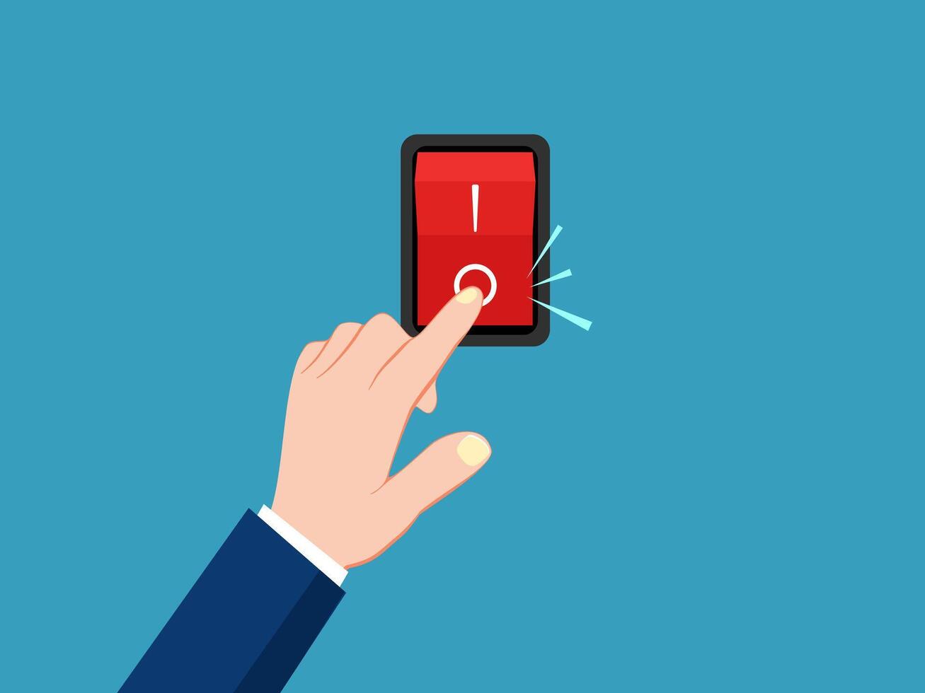 a hand pressing a button on switch vector