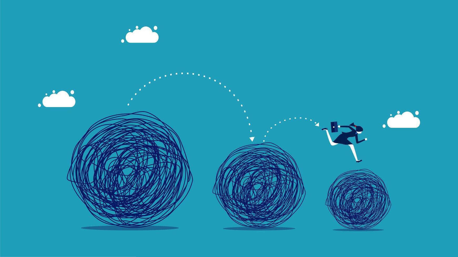 businessman running to the top of a blue sphere vector