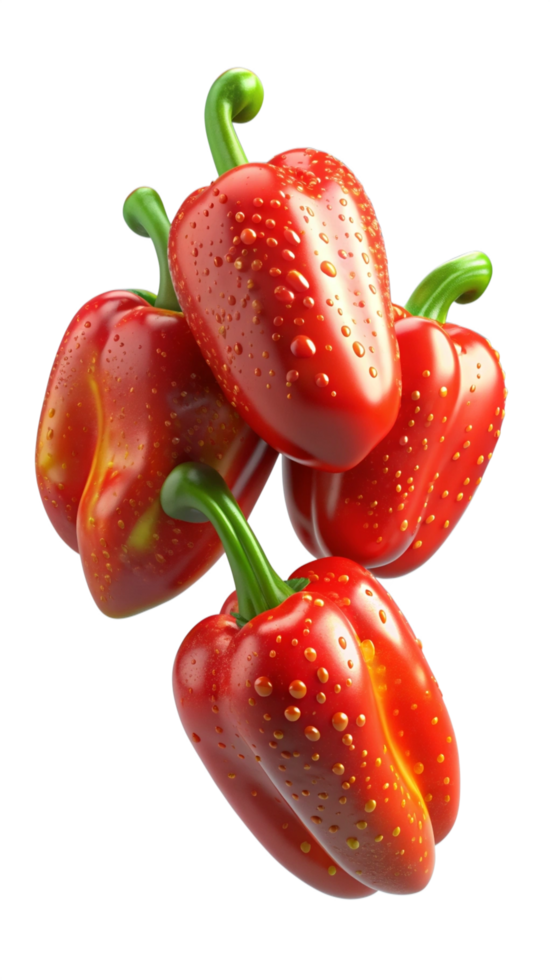 Flying Paprika Pepper 3d Render png
