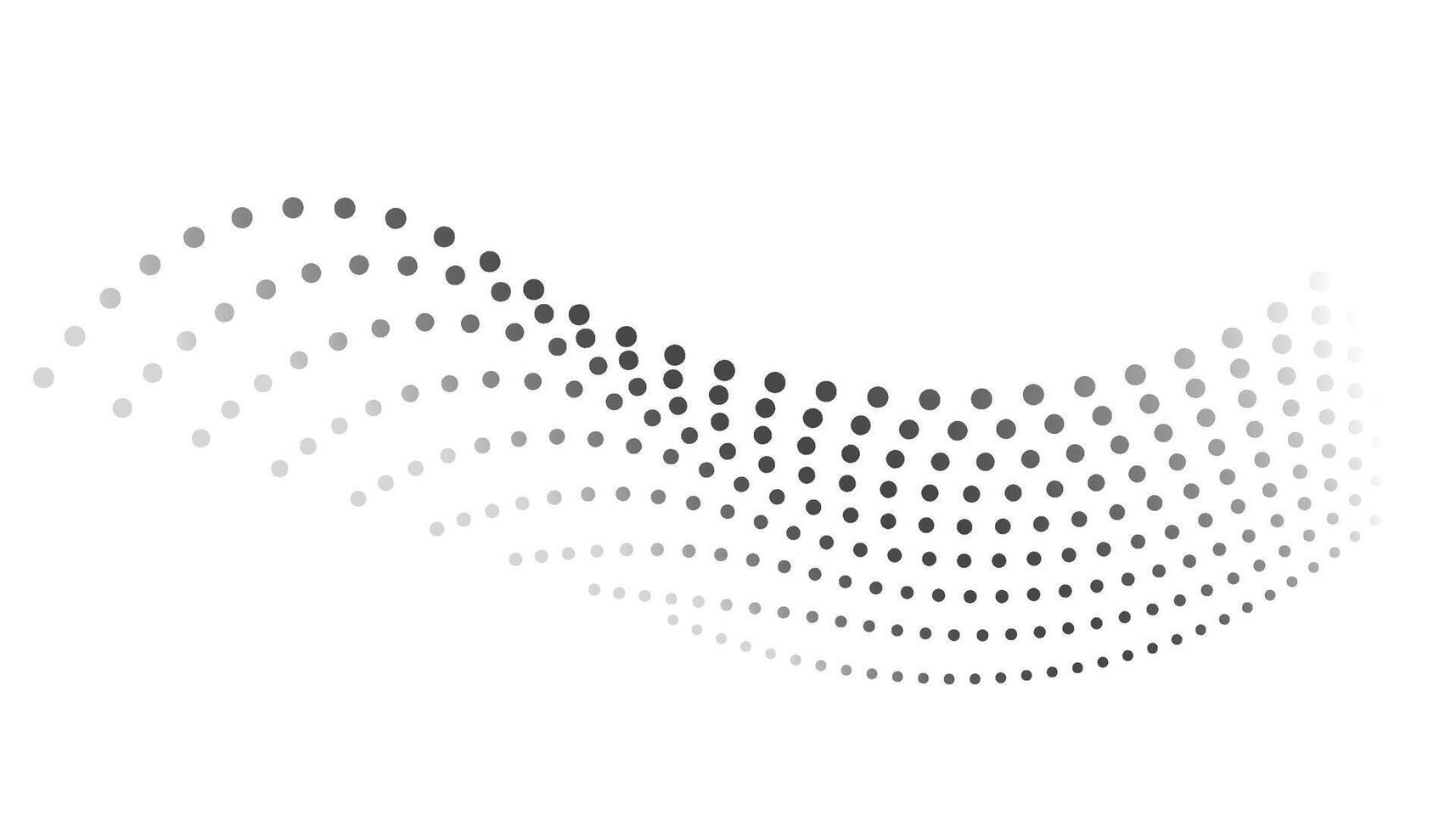 Dotted halftone wave. Abstract liquid shape, wave effect dotted gradient texture wave isolated symbol. Halftone graphic dots wave. Wave dotted halftone, creative shape abstract vector