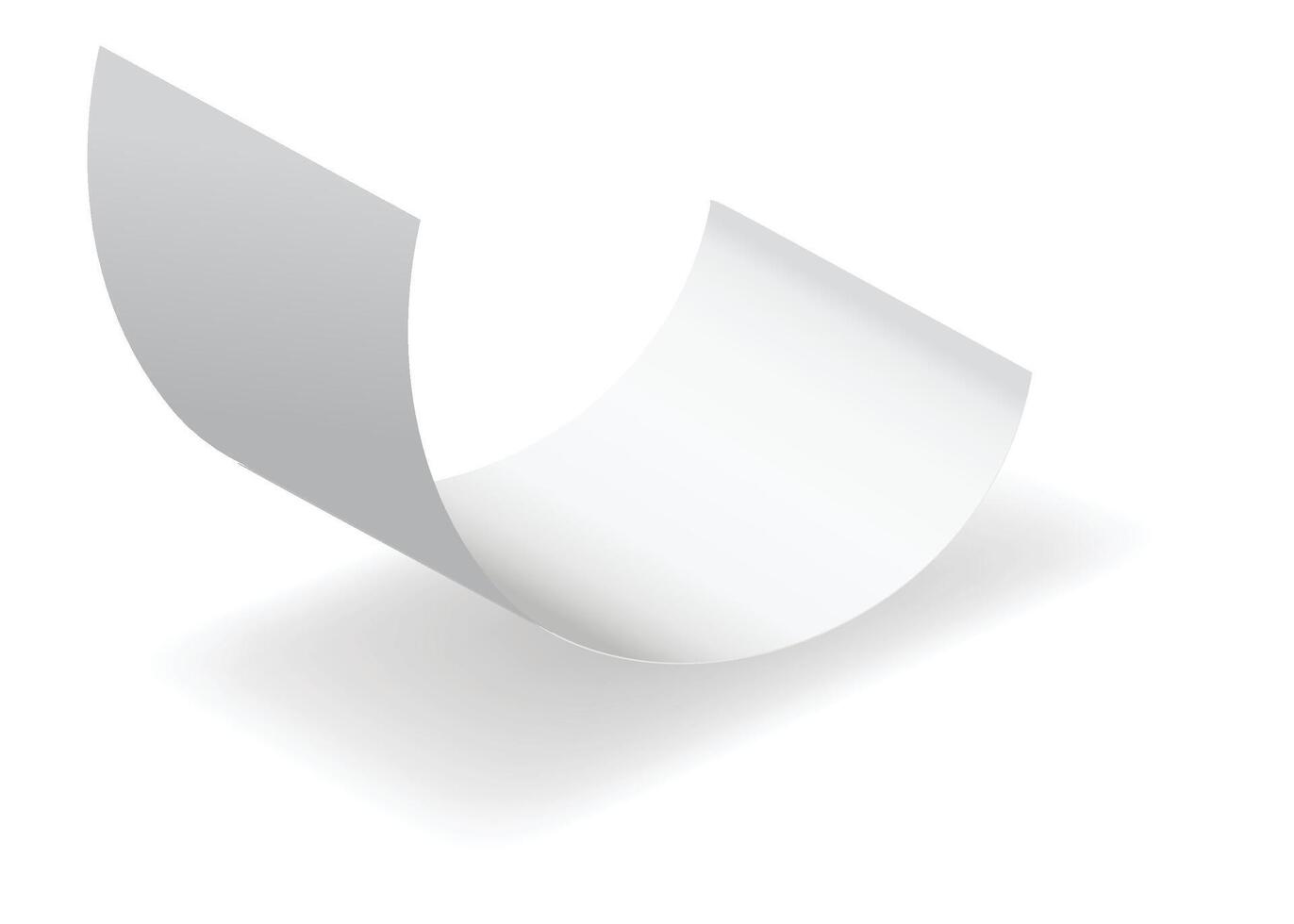 Payment check and receipts with shadow. Curved financial paper, purchase invoice. Buying, bill or calculate pay. Receipt the seller forms vector