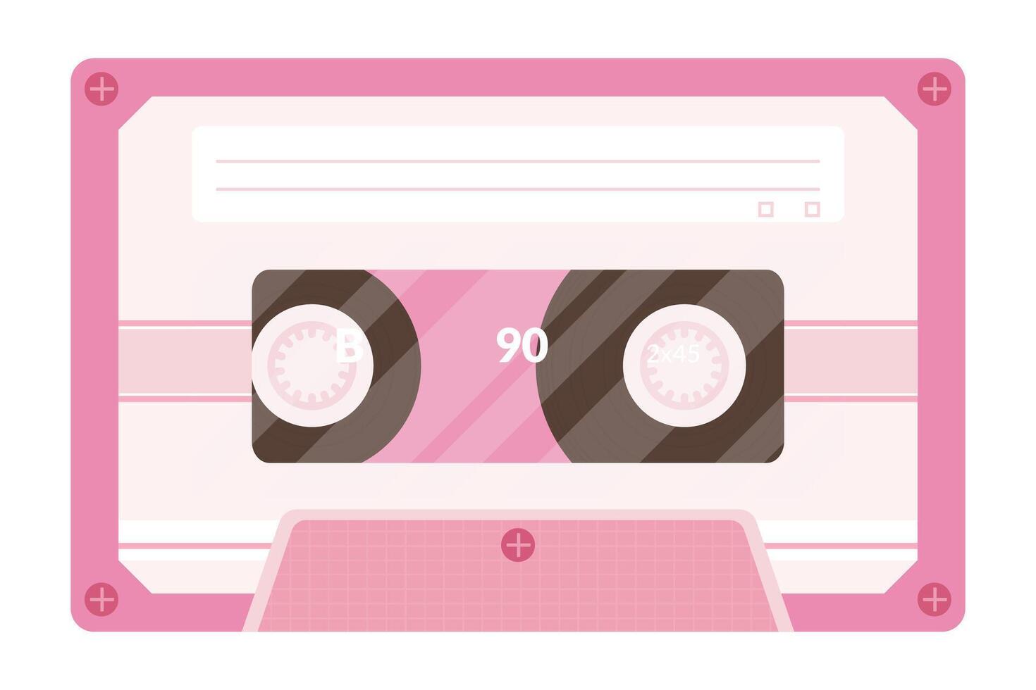 Vintage tape cassette. Retro mixtape, 1980s pop songs tapes and stereo music cassettes. 90s hifi disco dance audiocassette, analogue player record cassette. Isolated symbols vector