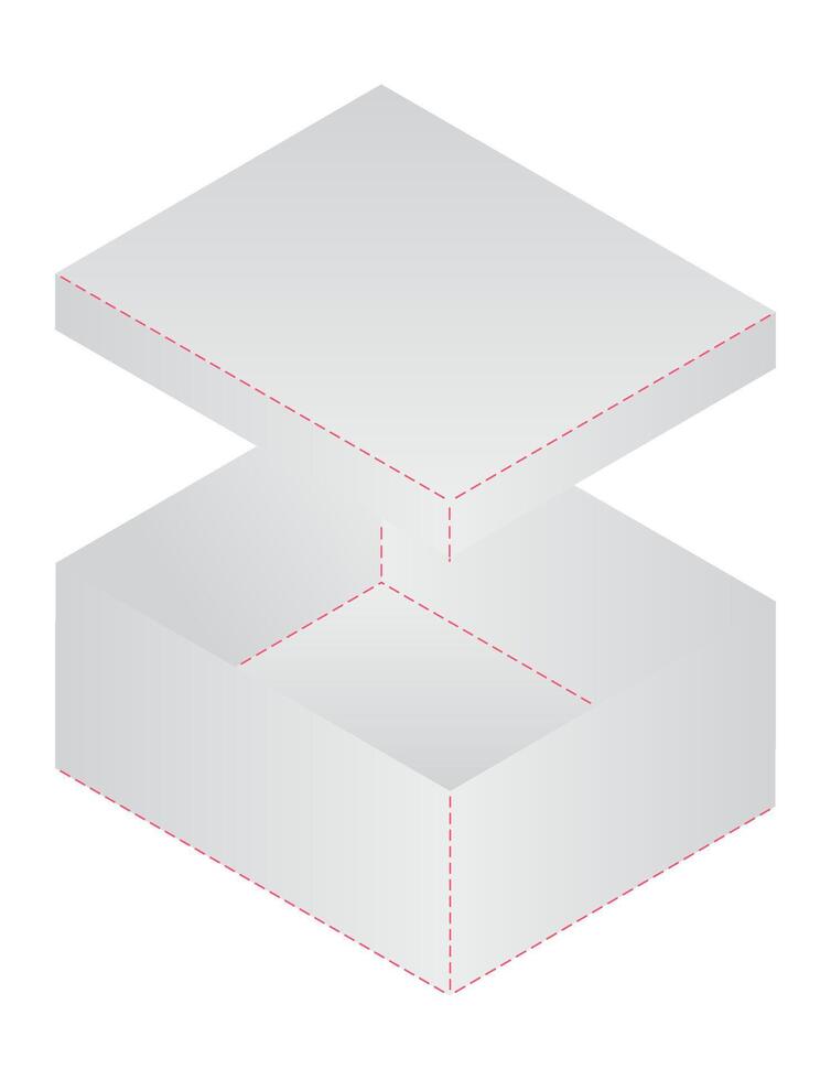 Box packaging die cut template design. 3d mock-up vector