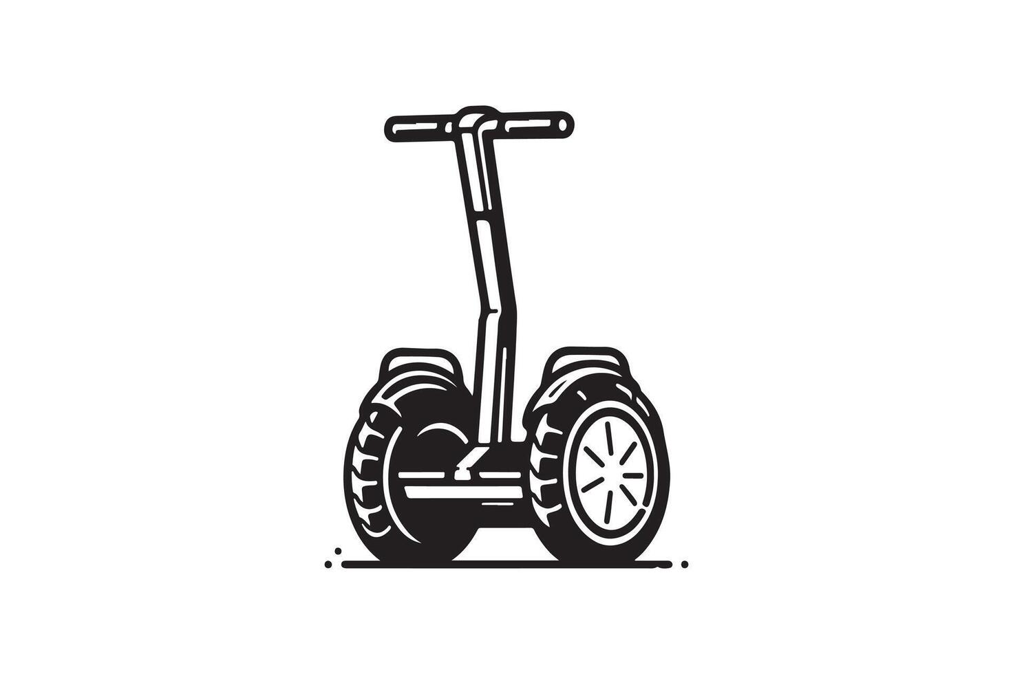 A silhouette of two wheels standing bike. vector