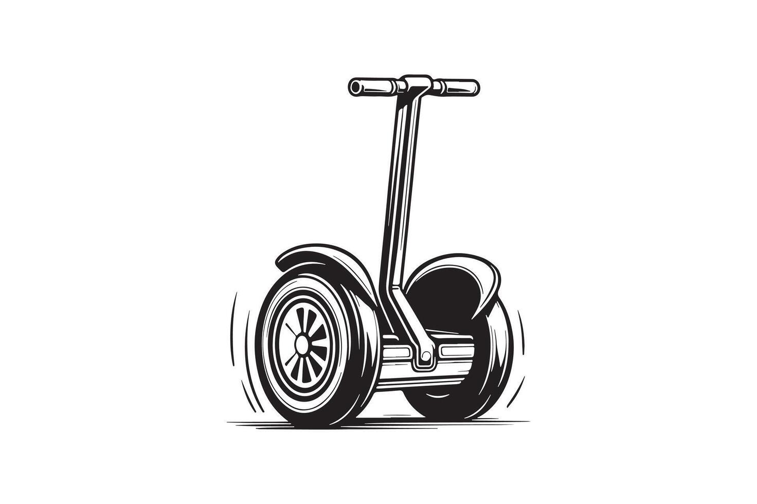 A silhouette of two wheels standing bike. vector