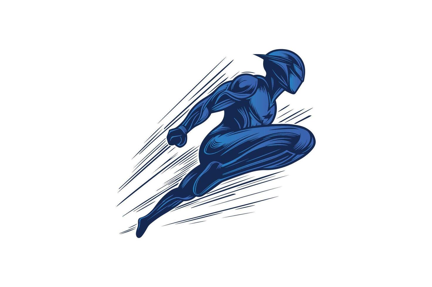 Flying super blue character design. vector