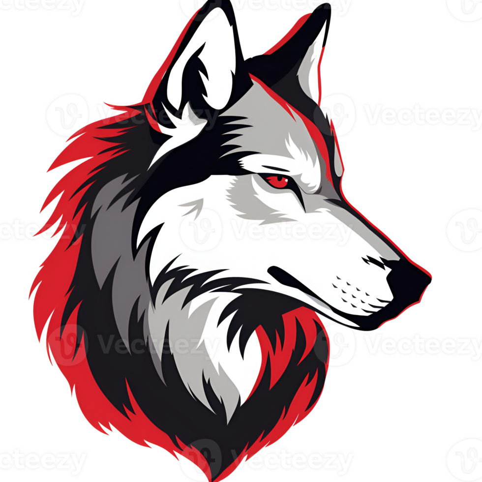 Cartoon Style Wolf Logo Illustration Painting No Background Perfect for Print on Demand Merchandise T Shirt Design png
