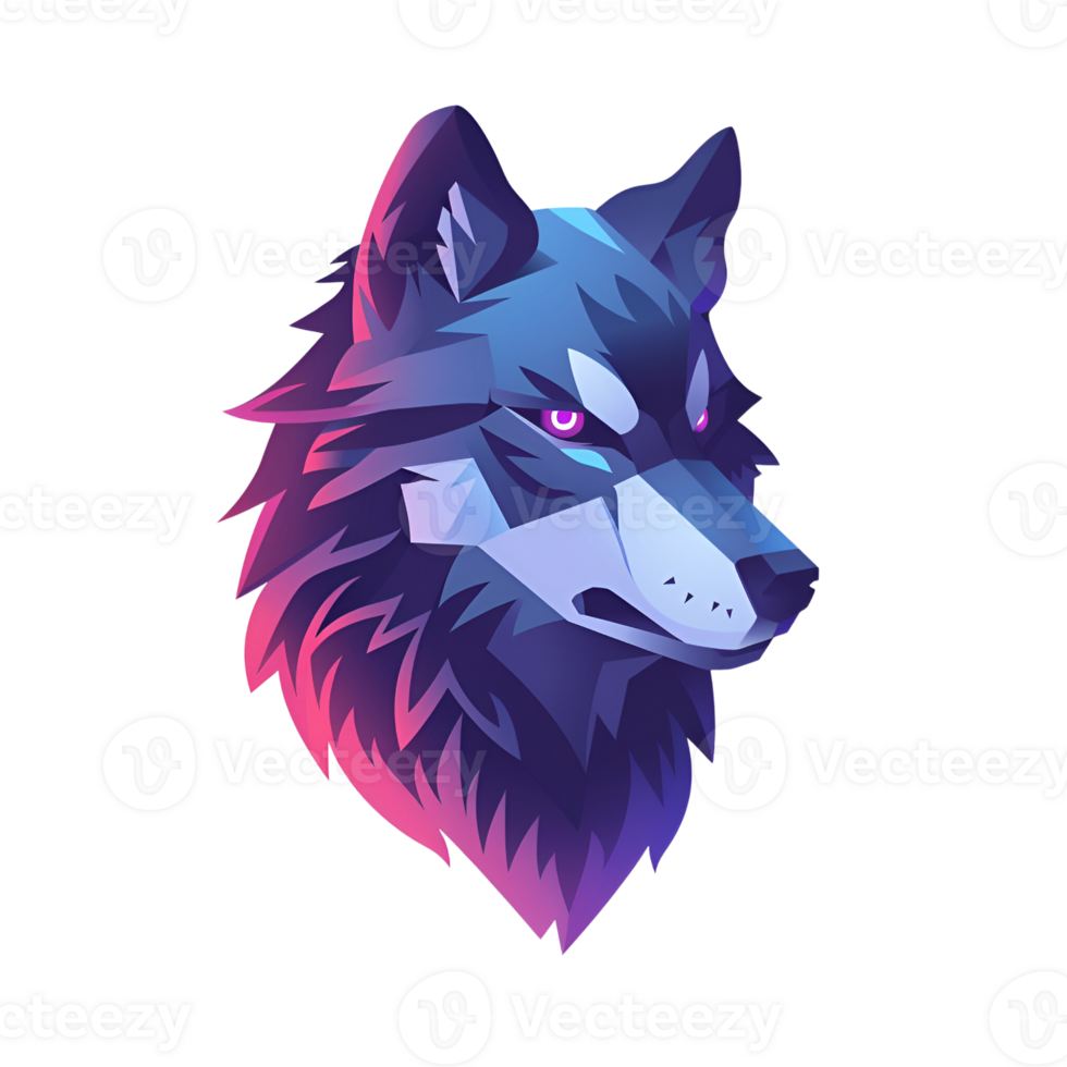 Cartoon Style Wolf Logo Illustration Painting No Background Perfect for Print on Demand Merchandise T Shirt Design png