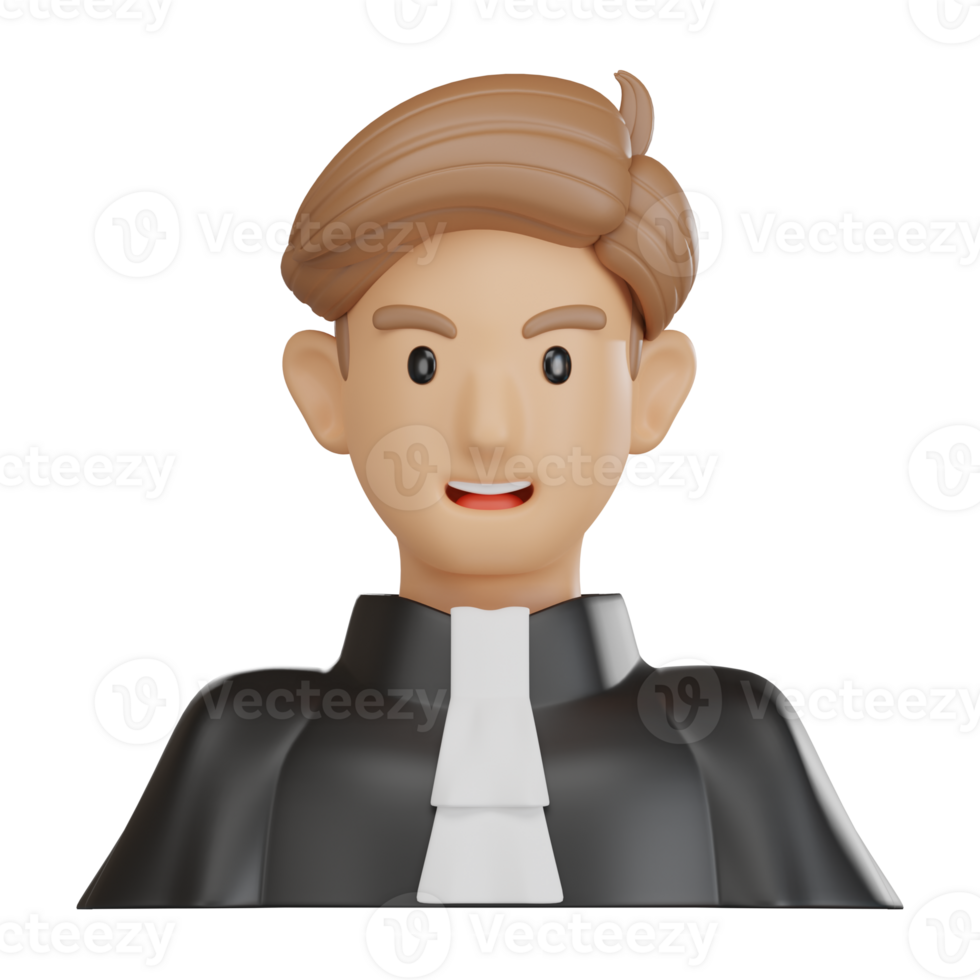 Justice System Judge 3D Avatar Icon Professional Render png