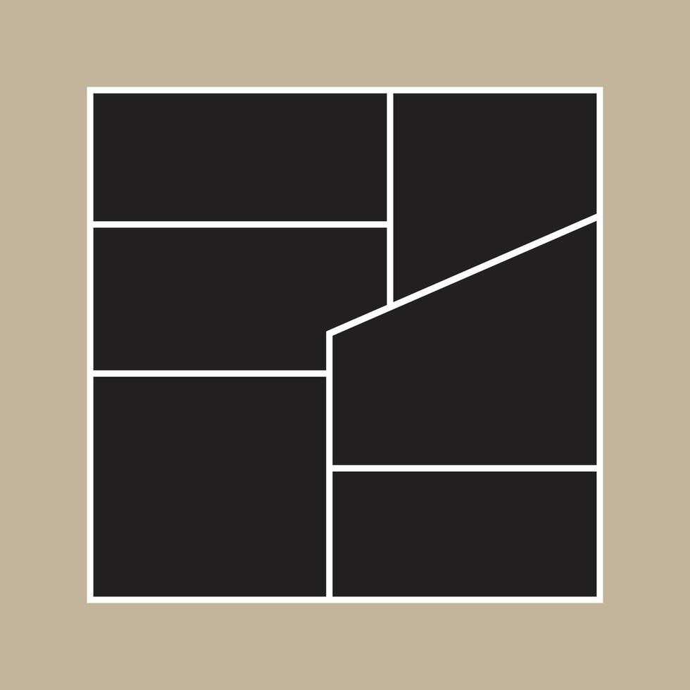 Black photo frame collage template vector