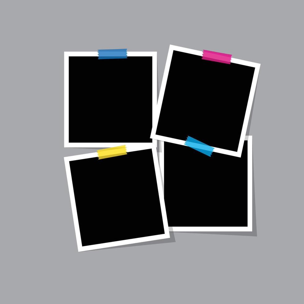 Simple frame photo collage template collection vector