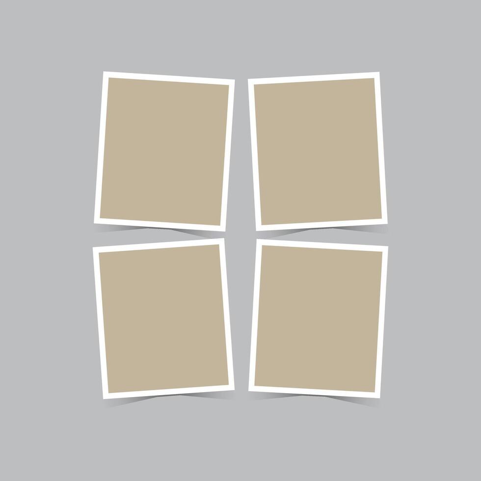 Simple frame photo collage template collection vector