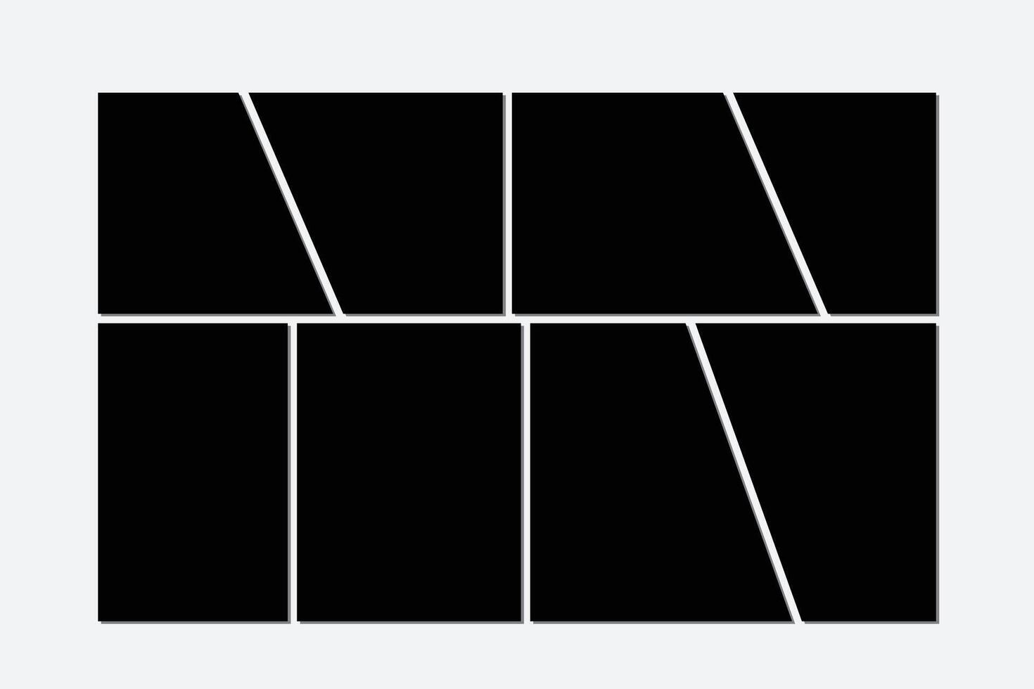Black photo frame collage template vector
