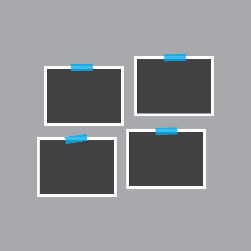 Simple frame photo collage template collection vector