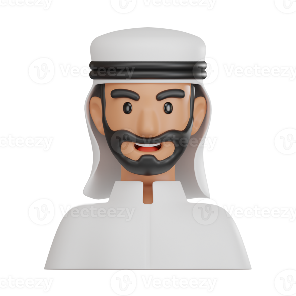 Arabian Man 3D Avatar Icon, Render, Illustration png