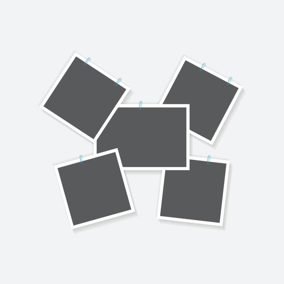 Simple frame photo collage template collection vector