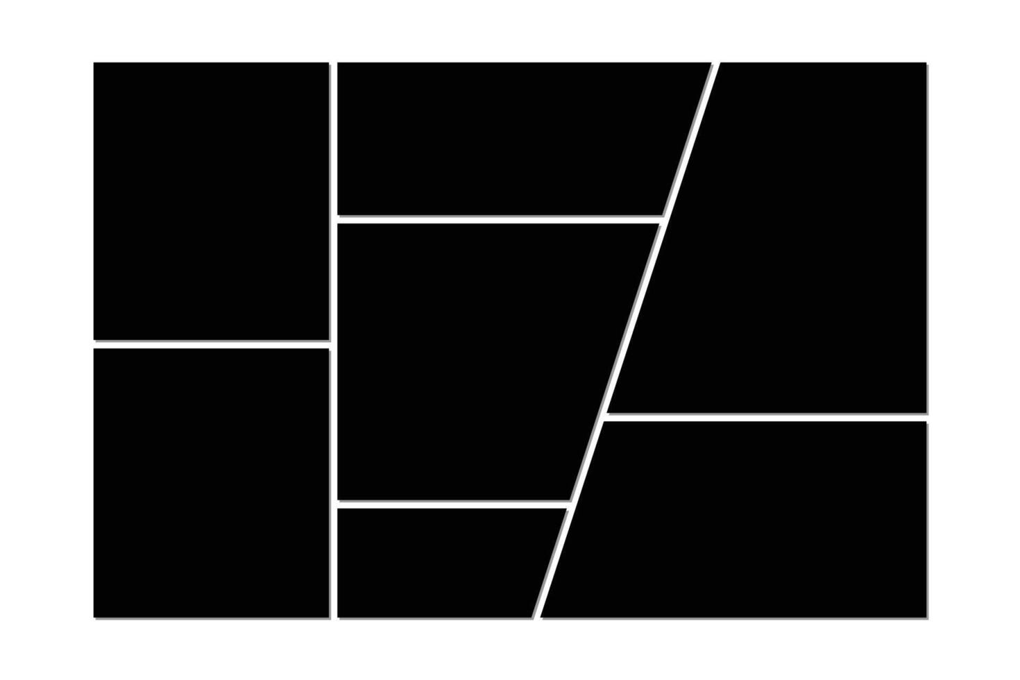 Black photo frame collage template vector