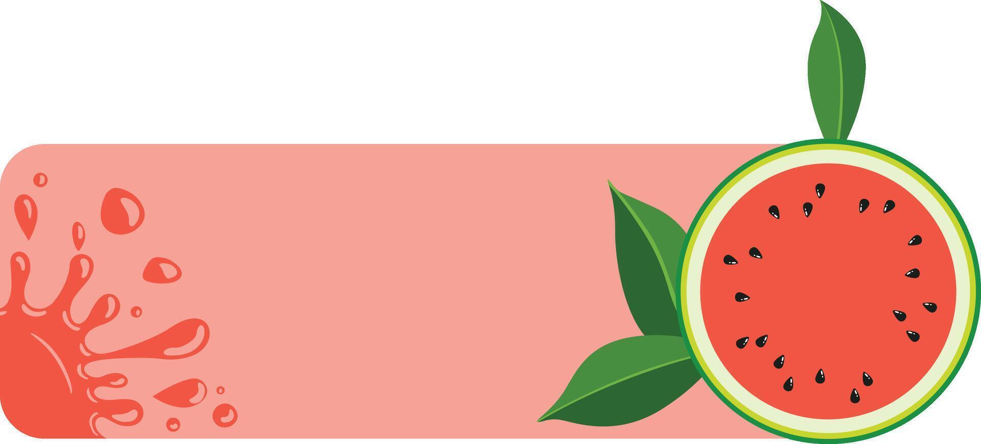 Banner with watermelon slice and splash juice vector