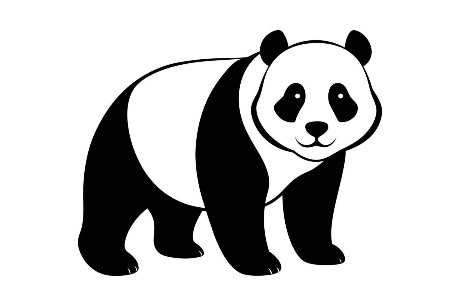 panda silhouette illustration vector