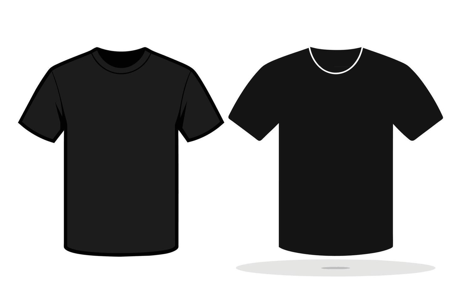 black t-shirt mockup template vector