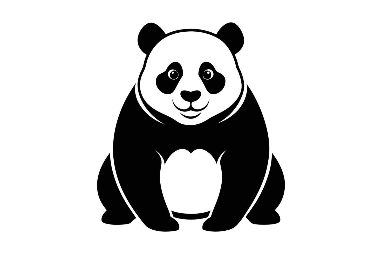 panda silhouette illustration vector
