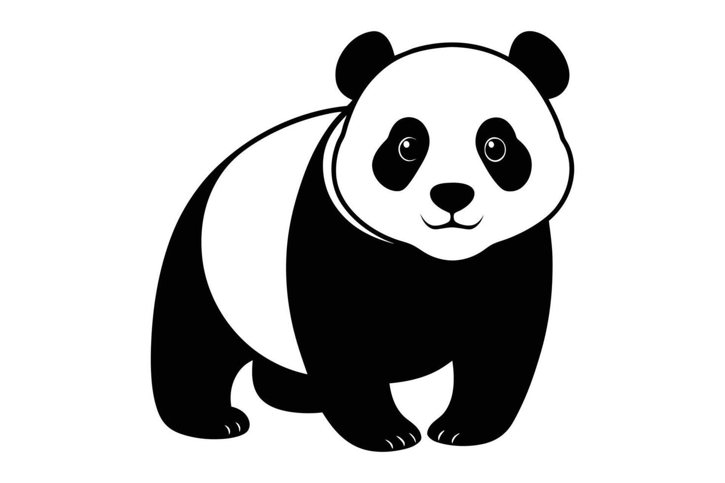 panda silhouette illustration vector