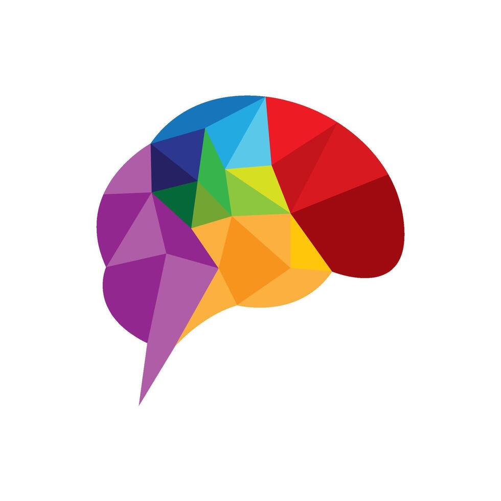 digital brain system innovation logo design vector
