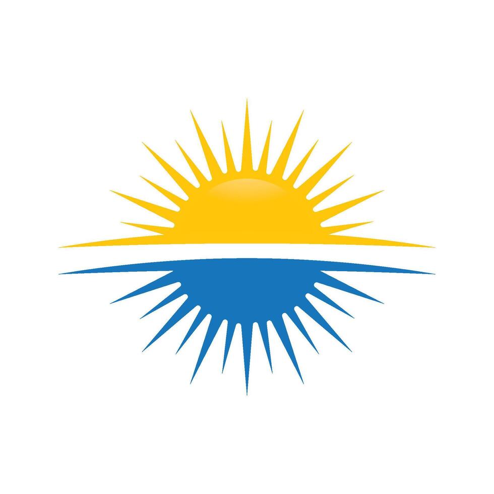 logo design of the sun shining in the bright morning vector