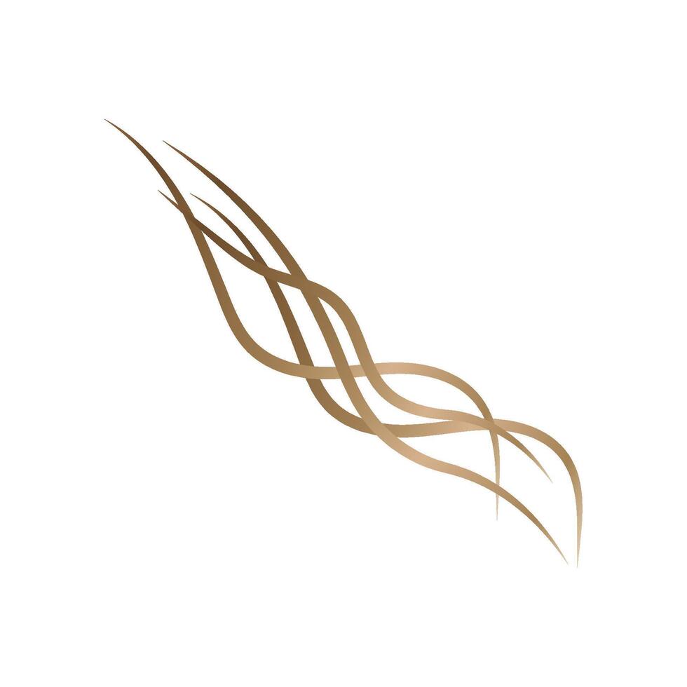 brown wavy hair logo vector