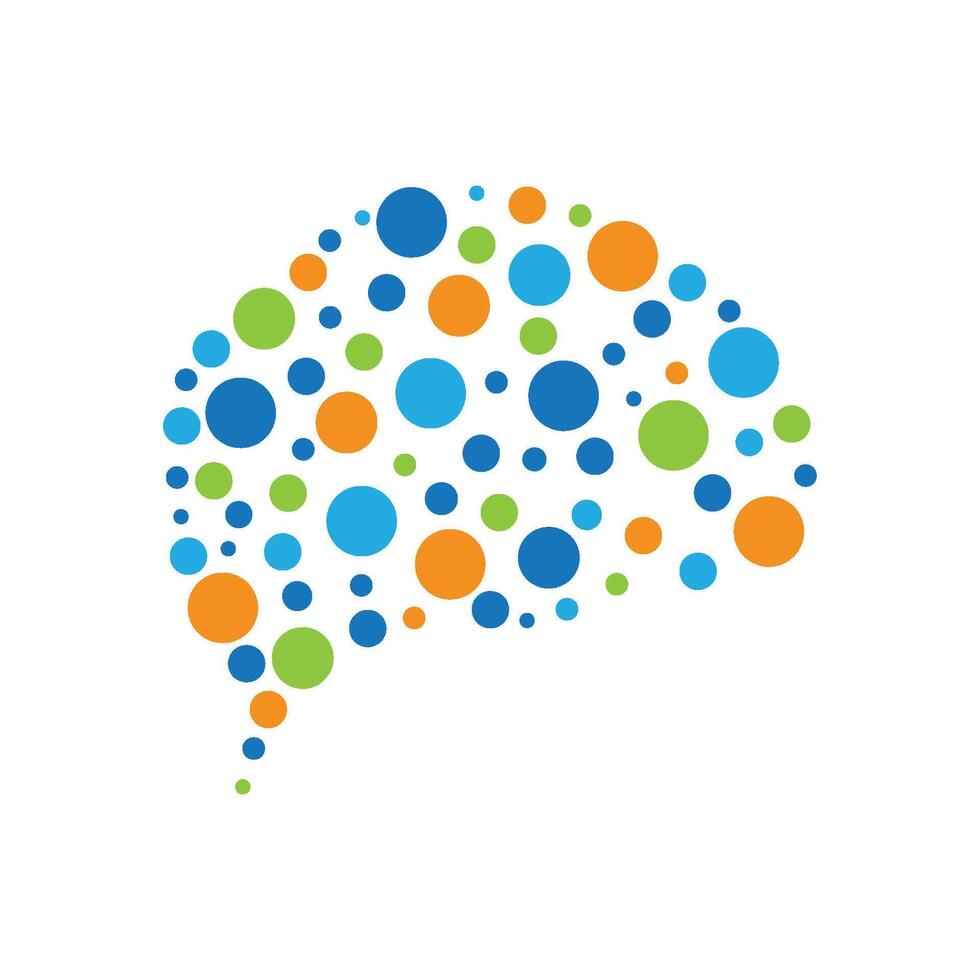 digital brain system innovation logo design vector