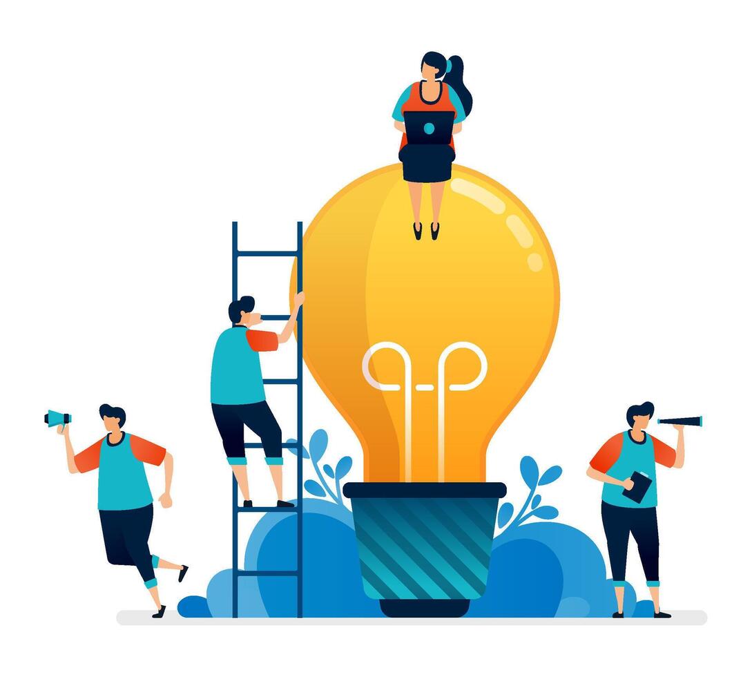 illustration of light bulbs for ideas and inspiration vector