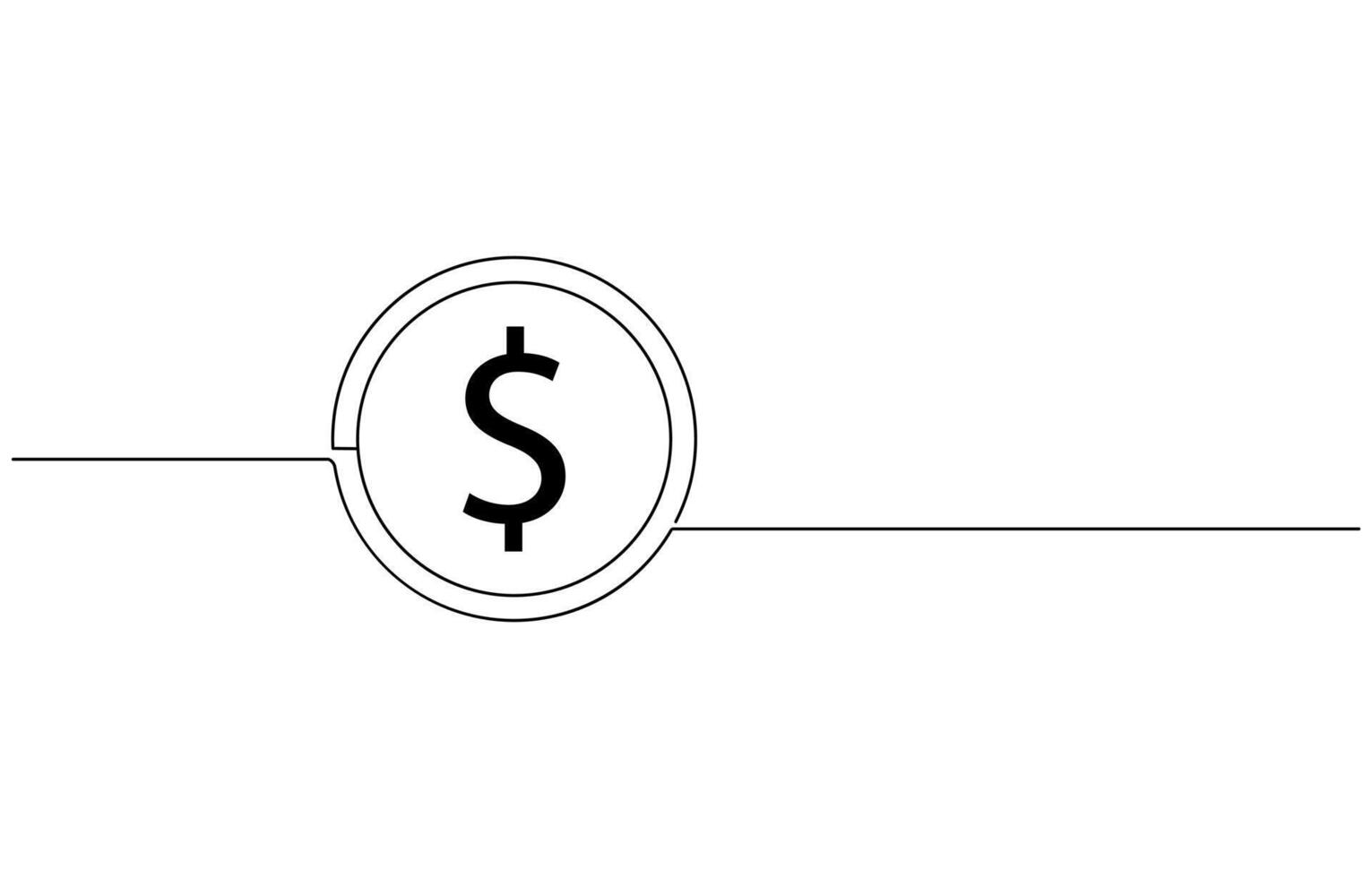 dollar money bag continuous line drawing. Hand holding coin continuous one line drawing art. Dollar linear symbol. Savings money concept. vector