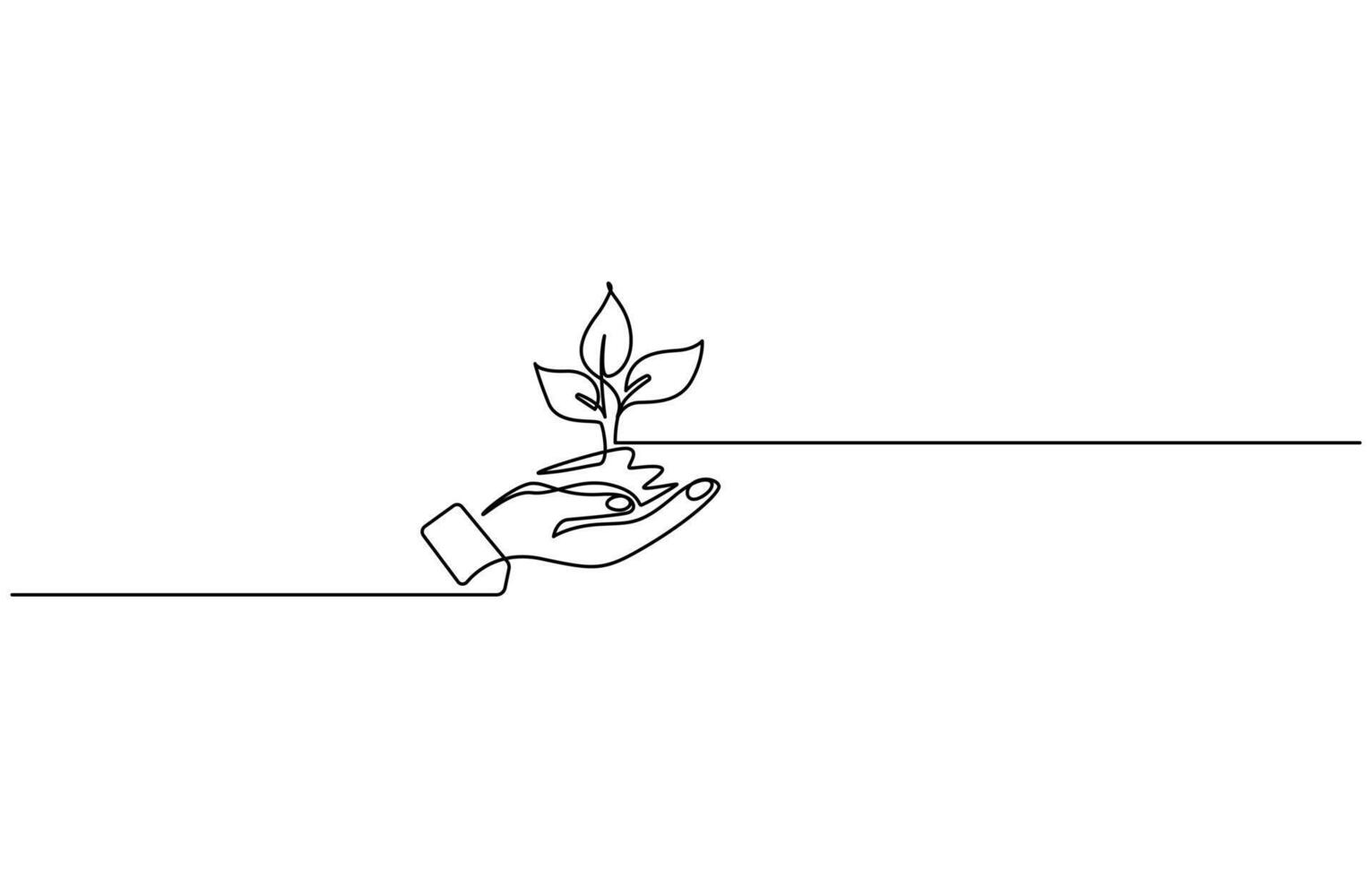 Continuous one line plant growth tree outline art drawing,Single line drawing of a plant, Plant growing continuous one line art drawing of tree plant art vector