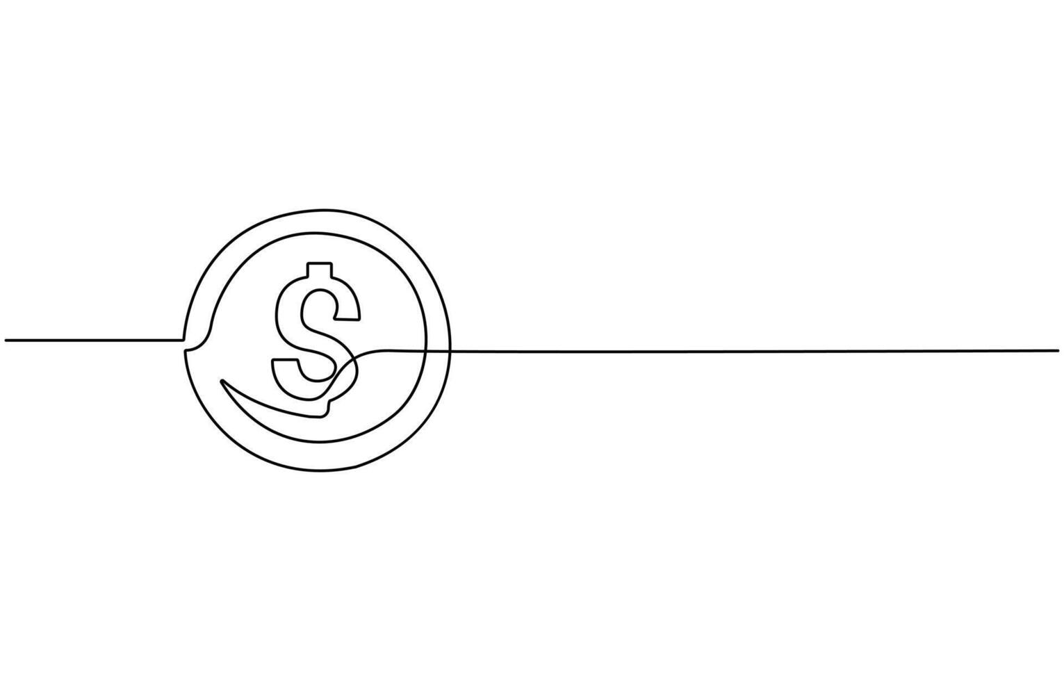dollar money bag continuous line drawing. Hand holding coin continuous one line drawing art. Dollar linear symbol. Savings money concept. vector