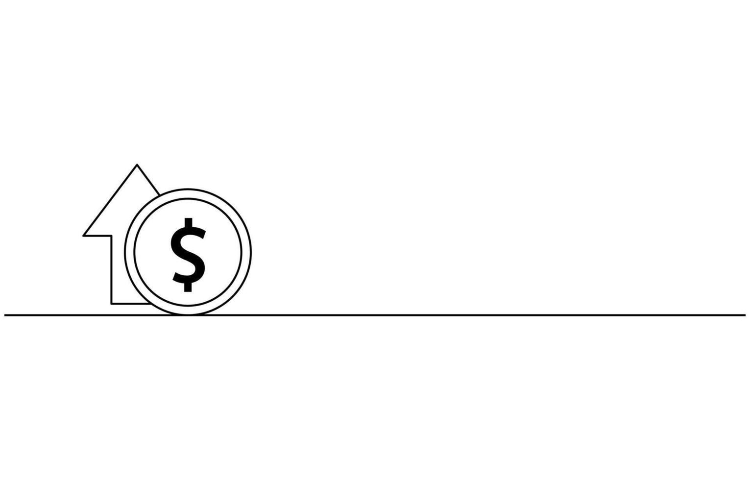 dollar money bag continuous line drawing. Hand holding coin continuous one line drawing art. Dollar linear symbol. Savings money concept. vector