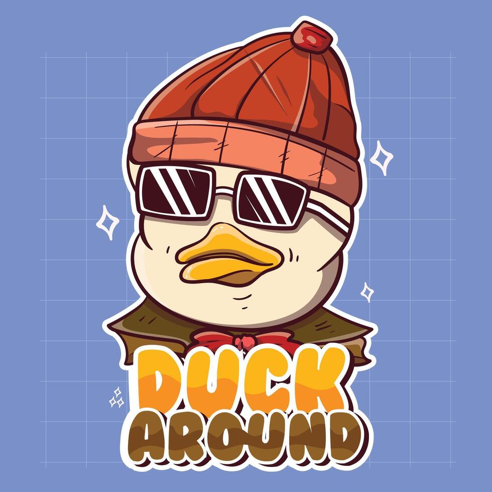 Duck Illustration Apparel-01 vector
